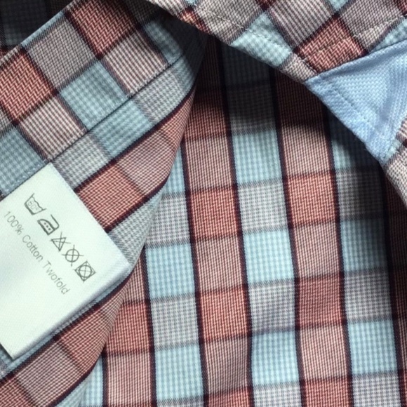 Stenstroms slimline 2 fold super cotton checkered dress shirt Sz 16 - Picture 8 of 11